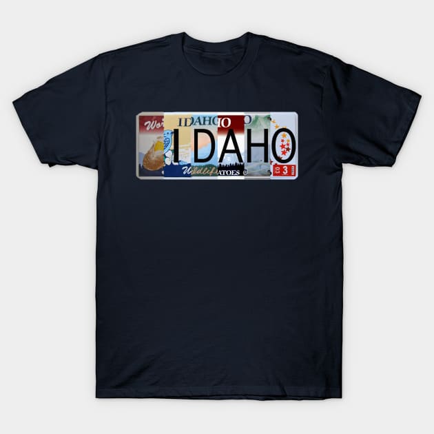 Idaho License Plates T-Shirt by stermitkermit